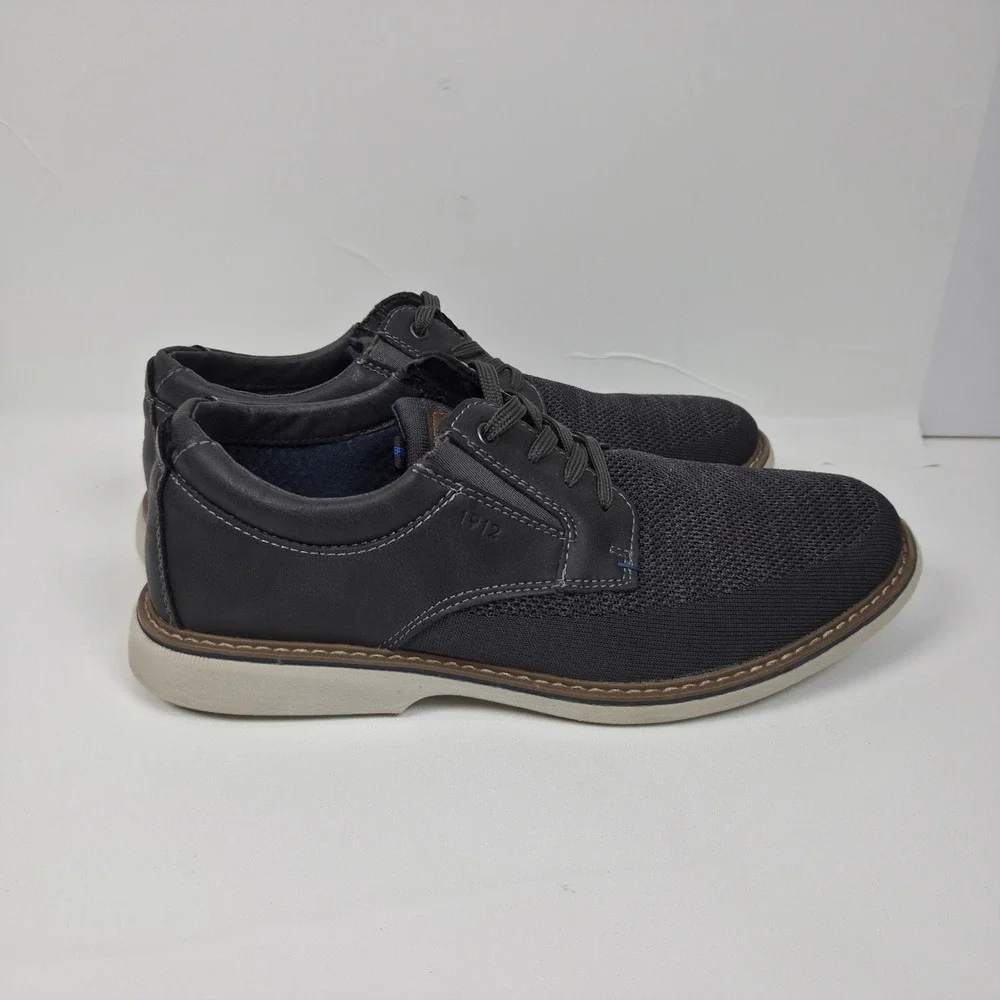 Nunn Bush Otto Knit Plain Toe Oxford Shoes Men's Size 10 W Gray 84964-062
